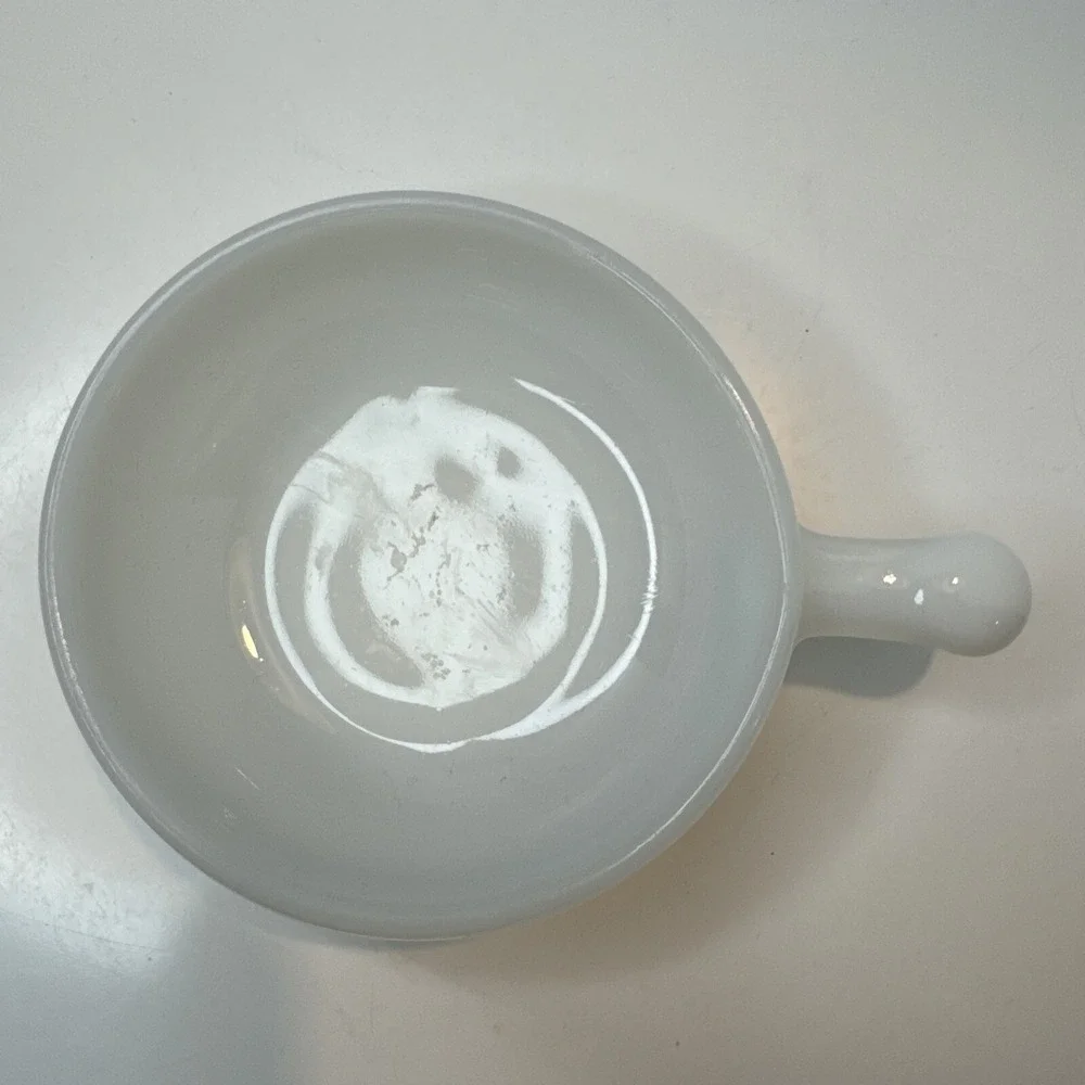 Glasbake Casserole Dish Unisex‎ OS White Green Daisy Milk Glass Oval J2600 MCM